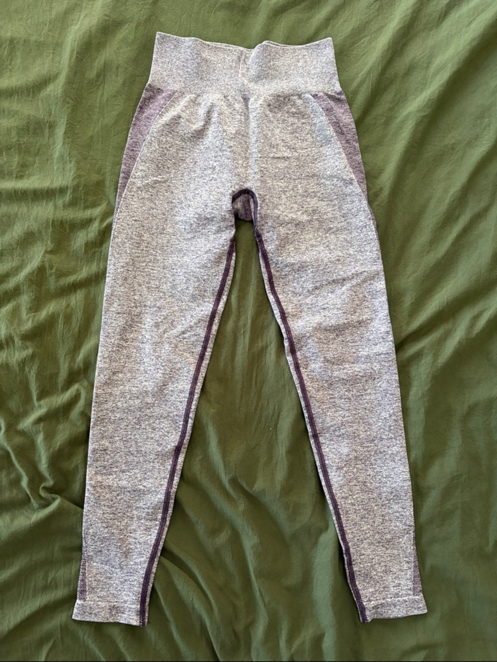 Gymshark Heather Purple Leggings with Dark Purple Trim